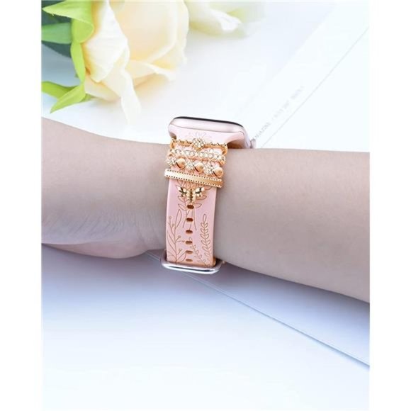 NEW Luxury Apple Watch Band with Rose Gold Charms main image 2